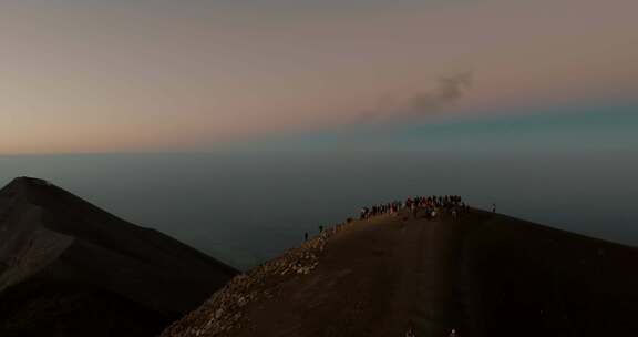 火山，危地马拉，徒步旅行，人