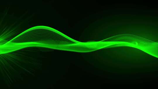 绿色抽象粒子波背景环V4