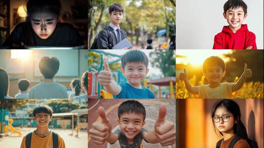 阳光小学生快乐成长纯真年代高清在线视频素材下载