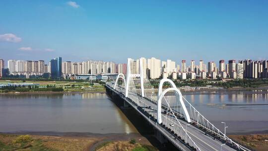 陕西汉中龙岗大桥右环绕视频素材模板下载