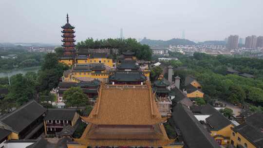 江苏镇江金山寺5A景区航拍