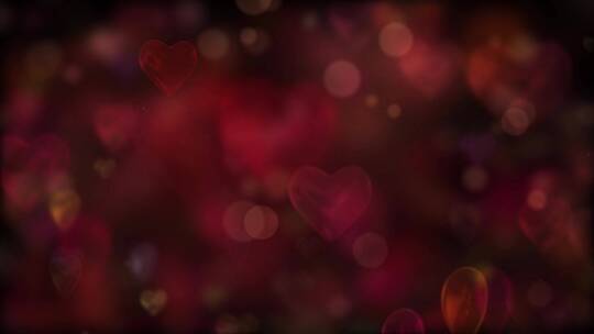 红色心形浪漫梦幻粒子光斑背景视频素材模板下载