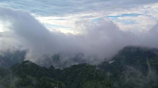 大雾清晨云雾大山云海森林自然云山脉山区