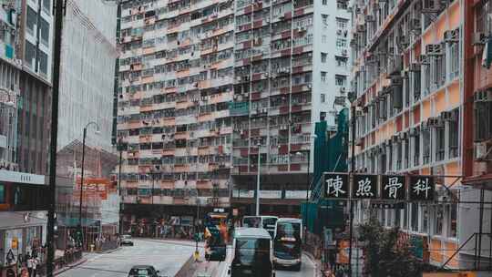香港北角街头人群城市人文风景