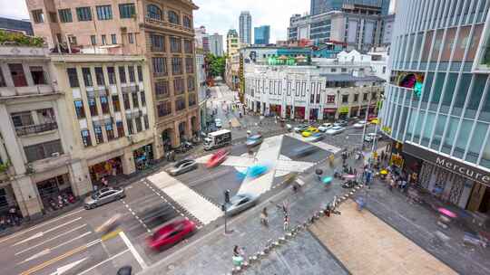 广州北京路十字路口车水马龙4K