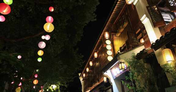 浙江宁波余姚阳明古镇夜景