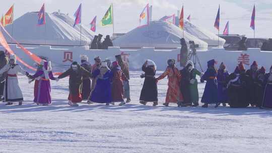 喜迎十四冬内蒙古第二十届冰雪那达慕开幕式视频素材模板下载