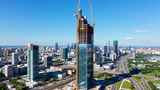 城市在建摩天大楼鸟瞰全景高清在线视频素材下载