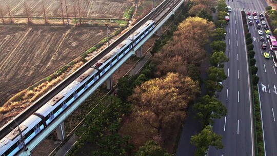 上海松江地铁9号线航拍