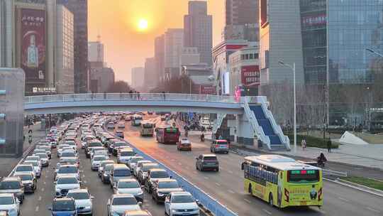 石家庄 正太广场 解放广场 夜景航拍