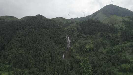 信宜钱排达坰瀑布，高山瀑布，河流