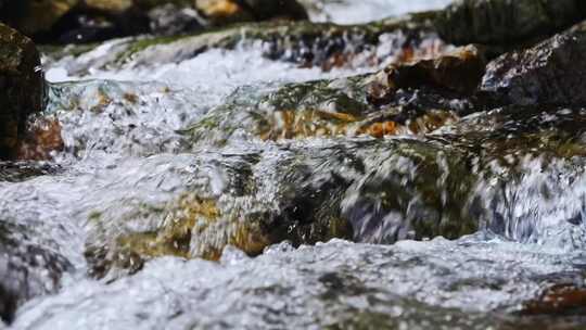 自然小溪流水山泉水花急流