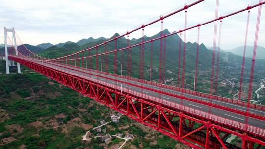 4k航拍贵州基建大桥桥梁坝陵河大桥视频素材模板下载