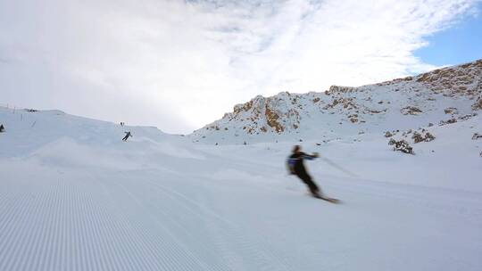 滑雪 双板 单板 雪上运动 极限运动视频素材模板下载