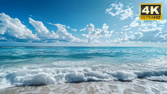 小海浪浪花唯美海边风景视频素材13