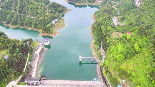 湖北恩施车坝河水库风景水资源航拍