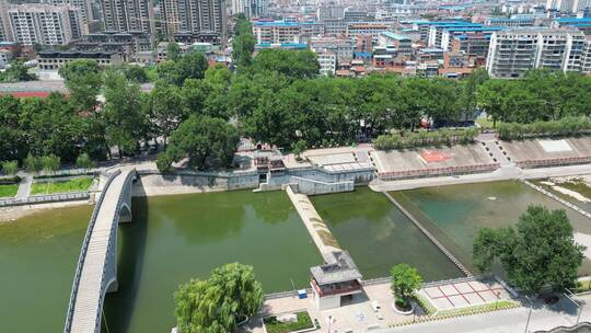 航拍湖北南漳县城市建设