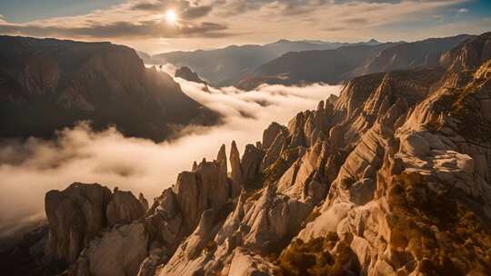 山间云海日出全景