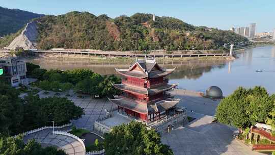 四川宜宾冠英古街合江门航拍