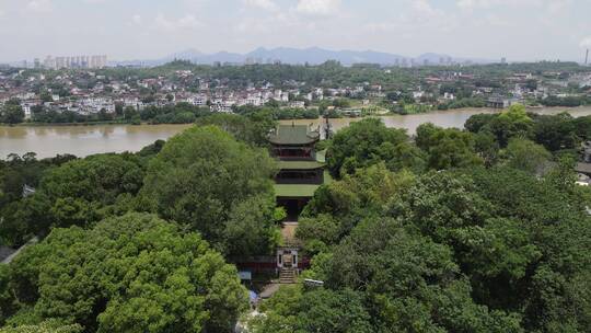 航拍江西赣州江南宋城4A景区