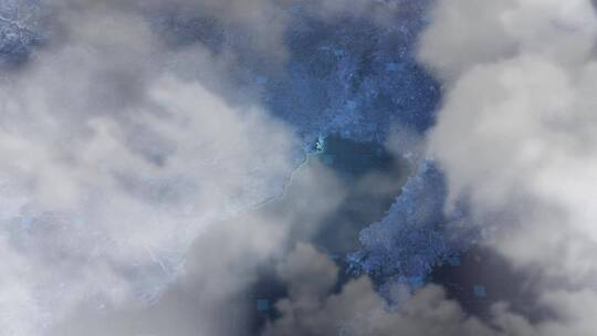 葫芦岛市-云雾俯冲勾勒轮廓AE视频素材教程下载