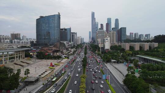 广西南宁城市风光地标建筑航拍