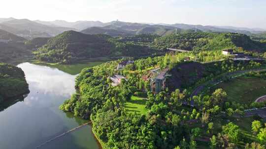 成都东部新区简阳三岔湖水库三岔湖景区航拍