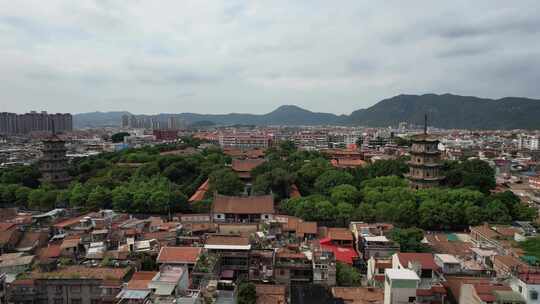 福建泉州古西街开元寺航拍