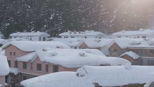 雪乡航拍空镜