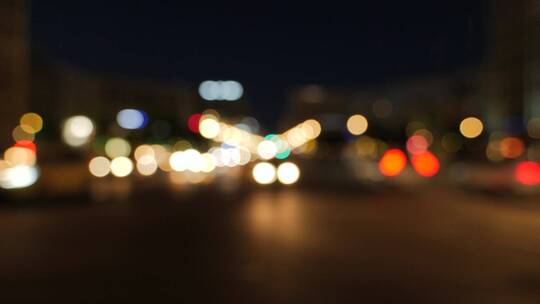 繁忙的城市夜景失焦拍摄视频素材模板下载