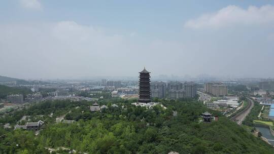 湖北襄阳岘首山文化旅游景区航拍