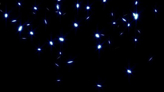 蓝色星光光效花瓣粒子飘落唯美高清特效合成