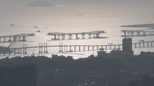 港珠澳大桥清晨航拍拍