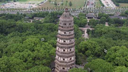 江苏苏州虎丘斜塔5A景区航拍