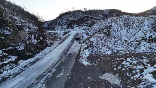 航拍雪景 唯美冬日空镜 立冬 冬至节气