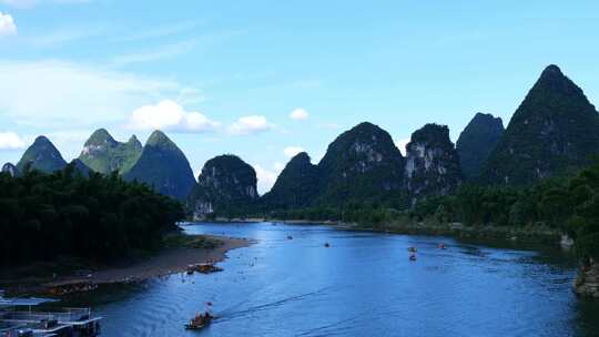 航拍桂林漓江风景区