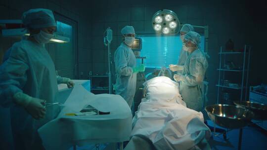 正在给病人做手术的医生们