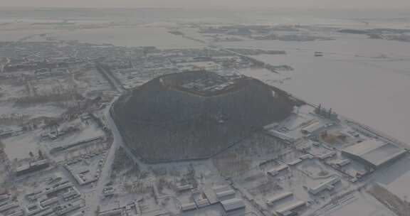 五大连池冬季火山航拍