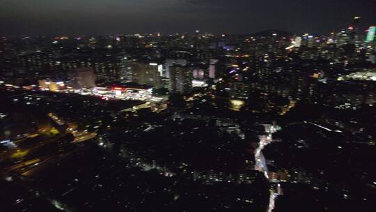 广州海珠大塘客村珠江新城航拍汇夜景