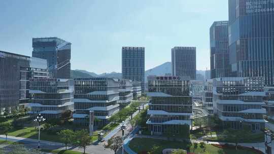 广州知识城广场航拍国家知识中心建筑风光视频素材模板下载