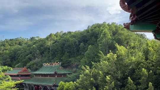 风景寺庙天空阳光白云