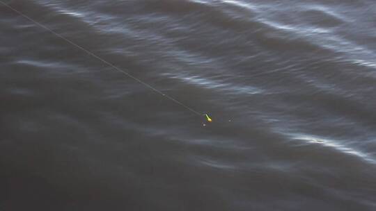 钓鱼竿上的浮子视频素材模板下载