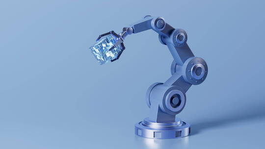 机械臂与科技芯片动画3D渲染