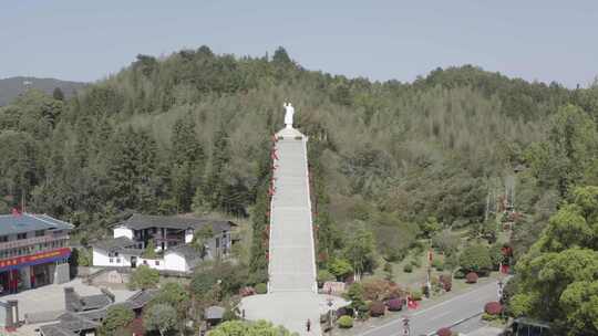 福建省龙岩上杭县古田县山景雕像航俯拍