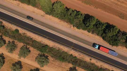 卡车、集装箱、汽车、道路