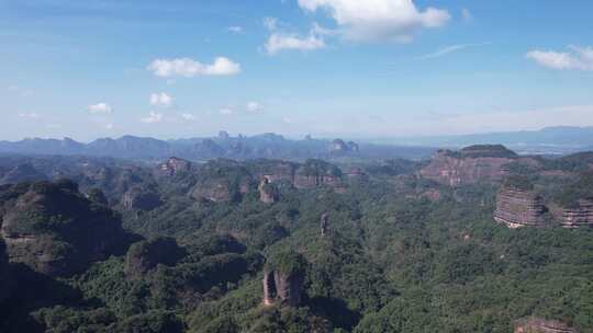 广东丹霞山5A景区丹霞地貌航拍