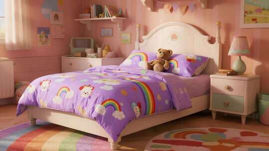 梦幻童话风儿童卧室温馨治愈动画