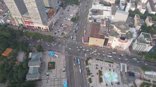 山东济宁城市交通航拍视频素材模板下载