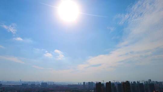 城市蓝天白云风景延时摄影视频素材