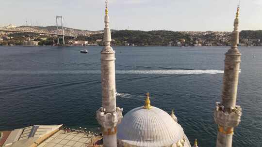 博斯普鲁斯伊斯坦布尔穆斯林清真寺视频素材模板下载